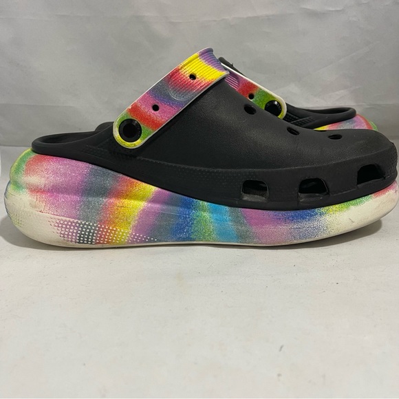 CROCS | Rainbow Wedge Platform Slip On Clog Size W10 M8 - Picture 5 of 10